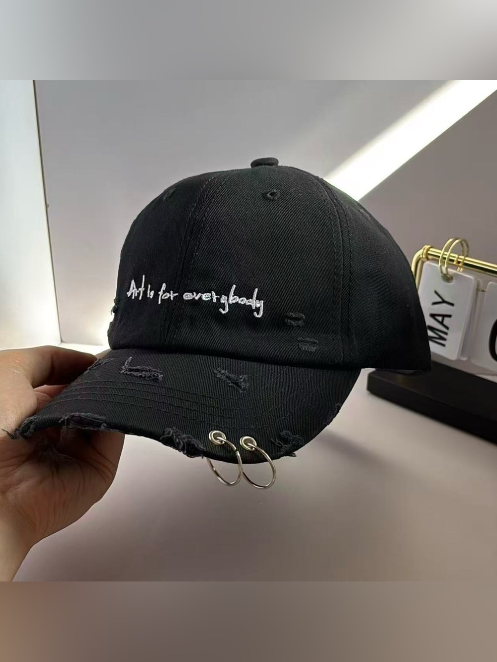 Distressed Baseball Cap for Men Women,Streetwear Punk Hip Hop Unisex Hat